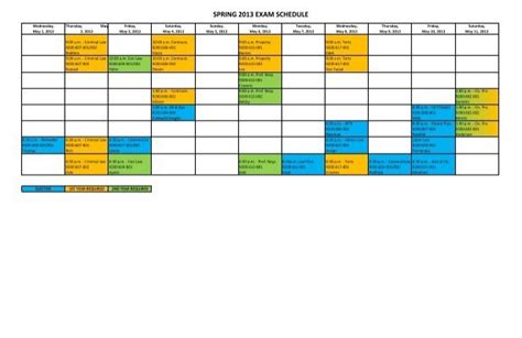 Room Assignment Exam Schedule Tab .